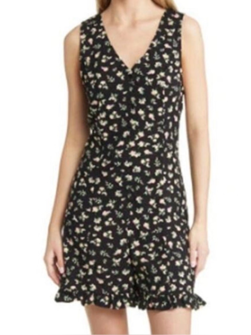 NWT Sleeveless Floral Romper Ruffled Hem Summer Wear! - Picture 7 of 11